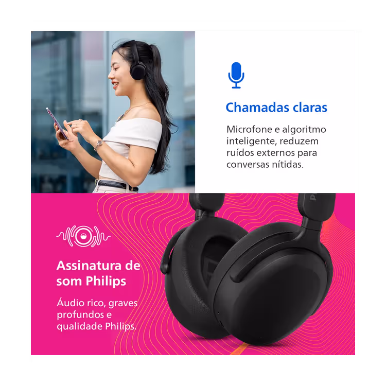 Fone de Ouvido sem Fio Philips TAH 2300BK/00