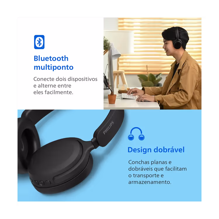 Fone de Ouvido sem Fio Philips TAH 2300BK/00